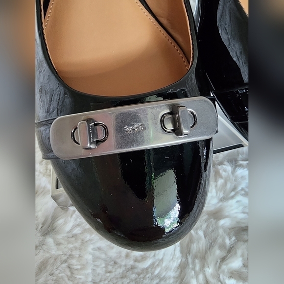 NIB Coach Black Patent Leather Oswald Flats Sz 6.5 - Picture 3 of 14